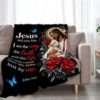 Christian Jesus Throw Blanket John Bible Verse Faith Gifts 40''x50'' - Image 5