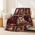 Owl Throw Blanket Gothic Floral Bird Gifts 50''X60'' - Image 3
