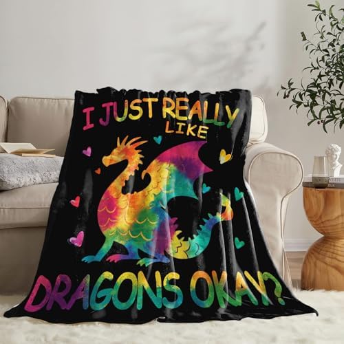 Dragon Blanket for Girls Women Boys Men Adults Kids Soft Cozy Fleece Dragon Lovers Throw Blankets Gifts Warm Flannel Plush Lightweight Decor for Couch Bed Sofa 60"X50" - Image 4