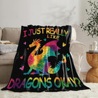 Dragon Blanket for Girls Women Boys Men Adults Kids Soft Cozy Fleece Dragon Lovers Throw Blankets Gifts Warm Flannel Plush Lightweight Decor for Couch Bed Sofa 60"X50" - Image 4