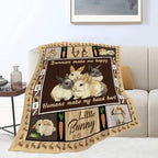 Bunny Throw Blanket Rabbit Bunny Stuff Gifts for Kids Girls Boys Adults Women Men Soft Cozy Warm Plush Fluffy Fuzzy Fleece Blanket 50''X60'' - Image 6