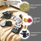 Retro Shaw Catnip Halloween Cat Toys, Goth Kitten Toy for Indoor Cats,4PCS - Image 3