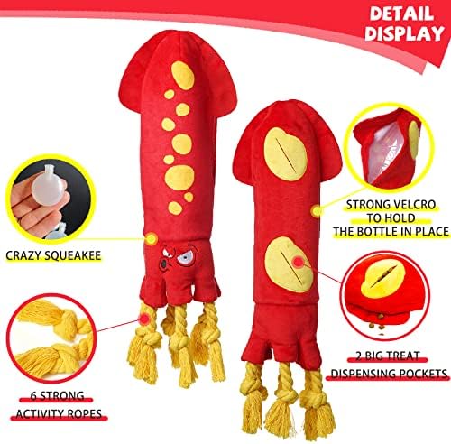 lilfrd Water Bottle Octopus Dog Toy, Squeaky Rope Stuffless Toys for Dogs - Image 4