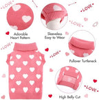 Valentines Dog Sweater Heart Dog Valentines Outfit Soft Warm Knitted Pet Clothes Cold Weather Puppy Clothes for Small Medium Dogs Cats - Image 4