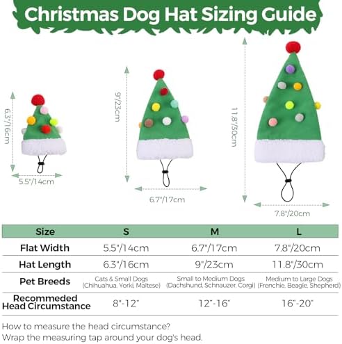 Dog Santa Hat for Christmas Cat Festival Costume Christmas Tree Shape Hat - Image 3
