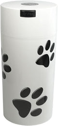 Pawvac 24 Ounce Vacuum Sealed Pet Food Storage Container; White/Black Paws