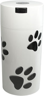 Pawvac 24 Ounce Vacuum Sealed Pet Food Storage Container; White/Black Paws