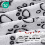 Luciphia Fluffy Paw Print Dog Blanket Large/Medium/Small, Soft Fleece Throw - Image 2