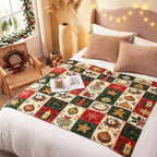 FuWeave Christmas Patchwork Gingerbread Man Throw Blanket, 50'' x 60'' - Image 6