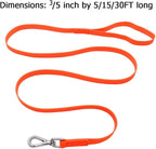 Waterproof Dog Training Leash 50FT 30FT 15FT 10FT 5FT Heavy Duty Recall Long Lead for Large Medium Small Dogs (30FT, Orange)