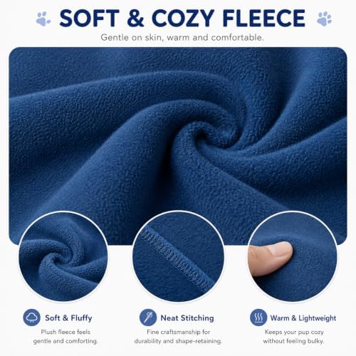 Dog Clothes, Blue Shark Dog Costume, Fleece, Snap Closure,L - Image 4