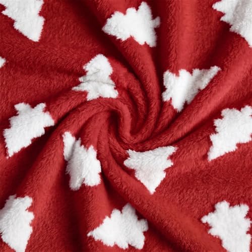 Horaldaily Red Christmas Trees Shape 3D Textured Pets Blanket 20x30 - Image 6