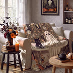 Breling Halloween Ghost Bathroom Throw Blanket Flannel Black Cat 50"x60" - Image 4