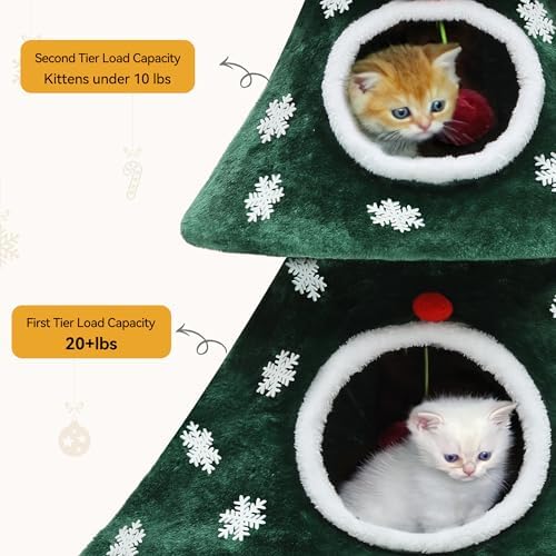 YITAHOME Christmas Cat Tree with 2 Houses - Image 7