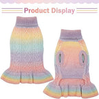 QBLEEV Medium Dog Sweater Dress Pullover for Girls - Warm Winter Fall Dog Sweaters Vest Custom Holiday Doggie Sweaters for Dogs Female XL - Image 4
