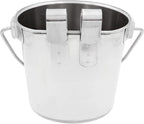 Fuzzy Puppy Flat Sided Pail with Dual Hooks, Snugly Fit On Dog, Cat and Critter Crates & Cages, Heavy Duty Stainless Steel | 2 Quart (PN: FSP-2)