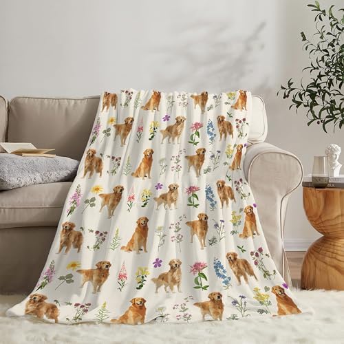 Golden Retriever Throw Blanket Golden Retriever Puppy Stuff Gifts for Dog Lover Kids Girls Boys Adults Women Men Soft Cozy Warm Plush Fluffy Fuzzy Fleece Blanket Decor 60''X80'' - Image 2