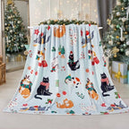 Tupmnbry Christmas Throw Blanket Cute Christmas Cat Blanket 50"x60" by Tupmnbry