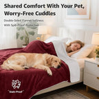 LOOBANI Waterproof Blanket for Queen Bed, Reversible Soft Flannel, 80"x90" - Image 2