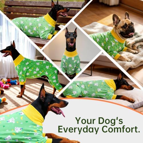Dog Pajamas for Medium and Large Dogs, Green Bear, 4XL - Image 6