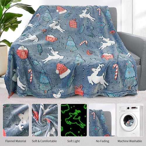Christmas Blanket for Boys, Christmas Glow in The Dark Blanket for Kids/Toddler/Baby, Soft Fleece Blankets and Throw, Birthday 50"x 60" - Image 5