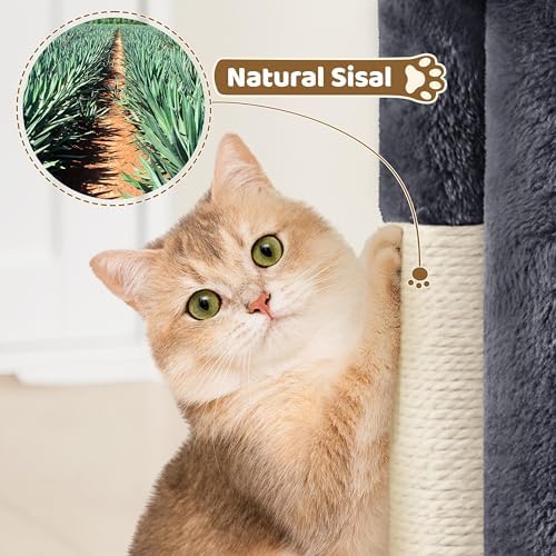 Yaheetech 23.5in Small Low-Profile Cat Tree Condo with Scratching Posts - Image 6