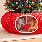 Christmas Tree Cat Tunnel with 40 Cat Toys, Christmas Tree Skirt - Image 3