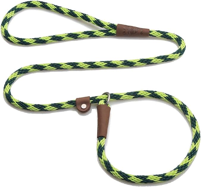 Mendota Pet Slip Leash - Dog Lead and Collar Combo - Made in The USA - Jade, 3/8 in x 4 ft - for Small/Medium Breeds