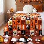Gogreen Halloween Throw Blanket Throw Size Cozy Fleece Blanket - 300GSM Ultra Soft Microfiber Printed Blanket for Halloween Decor, for Kids & Adults (Throw - 50" x 60") - V - Image 3