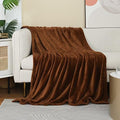 Brown Fleece Plush Throw Blanket 50"x60"for Couch Sofa Fuzzy Cozy Flannel by JIAHANNHA