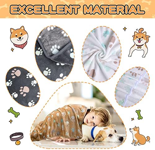 Rezutan Blanket for Large Dogs & Cats Soft Reversible Cute Paw 40"x31" - Image 3