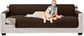Sofa Shield® Couch Slip Covers for Dogs, Reversible Furniture Protector with Strap, Stain and Tear Resistant Cushion Cover, 88 inch Seat, Machine Washable Slipcover Pets, Cats, Chocolate Beige