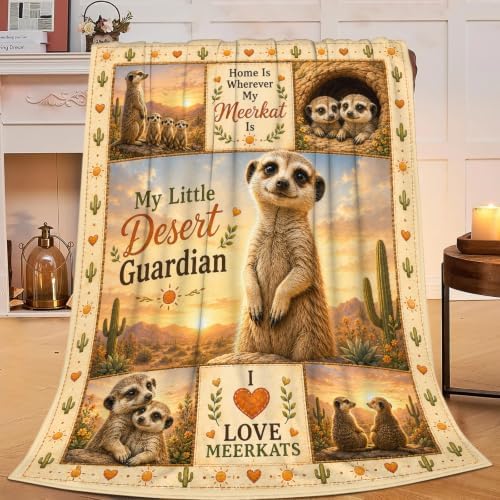 Meerkat Blanket for Girls Women 80"X60" by Unknown