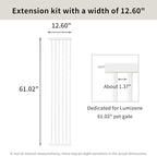 Lumizone Extra Tall Cat Gate Extension Kit 61.02" High 12.6" Wide White | Tall Pet Gate Dog Gate for Doorway Hallway Stairs Pressure Mounted Extra Wide 1.37" Gap No Drilling