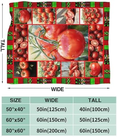 Tomato Blanket for Girls Women Adults Kids Soft Cozy Fleece Healthy Fruits Vegetables Throw Blankets Gifts Warm Flannel Plush Lightweight Decor for Couch Bed Sofa 80"X60" - Image 7