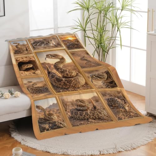 Rattlesnake Blanket, Reptile Snake Throw Gift for Adult Kid 60"X50" - Image 5