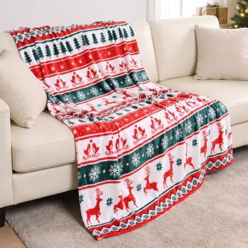 Gogreen Cozy Blanket Printed Throw Christmas Blanket - 300 GSM Fleece Blanket Throw Size for Home Decoration, Ultra Soft Blanket (Throw - 50" x 60") - E - Image 2
