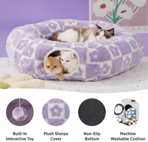 Lesure Donut Cute Jacquard Large Cat Tunnel Bed Kitten Toys for Dog Bunny - Image 3