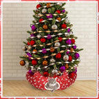 Cat Tunnel Christmas Tree Skirt Cat Bed Indoor 3 ft x 3 ft x 10 Inch Kitten Donut Tunnel with Ball Peekaboo Cave Pet Bed Round Hideaway Holiday Cave Circle Pets Gift(Elk) - Image 5