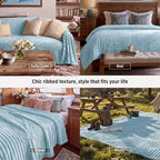 Bedsure Soft Cal King Size Blanket for Bed Light Blue 102"x96" - Image 4