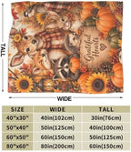 Thanksgiving Fall Blanket Animals Pumpkin Throw Stuff Gifts 60"x50" - Image 3