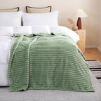 Sage Green Fleece Throw Blanket 60”×80” for Couch Sofa Livingroom - Image 3