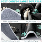 Reginary 4 Pcs Guinea Pig Fleece Cage Liners, Cute Paw, 24 x 16 Inch - Image 6