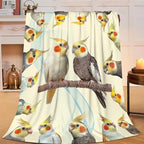 Parrot Bird Throw Blanket Cute Cockatiel Stuff Gifts for Kids Girls Boys Adults Women Men Soft Cozy Warm Plush Fluffy Fuzzy Fleece Blanket Decor 50''X60'' - Image 2