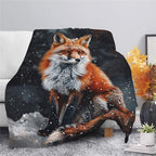 Red Fox Blanket Cute Orange Fox Throw Blanket Gifts for Girls Boys Kids Women Men Adults Super Soft Cozy Plush Fluffy Fuzzy Fleece Blanket Home Decor 40''X50'' - Image 3