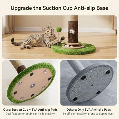 Cat Scratching Post for Indoor Cat Adult, 35 Inch Tall Tree Scratching Post - Image 2