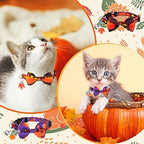 Kacctyen 18 Pcs Holiday Cat Collars Halloween with Bowtie Bell, Medium - Image 5