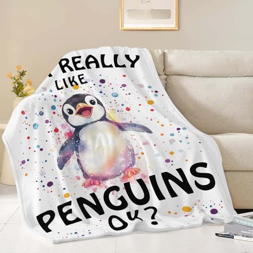Penguin Blanket Cute Penguin Throw Blanket Gifts for Girls Boys Kids Women Men Adults Super Soft Cozy Plush Fluffy Fuzzy Fleece Blanket Home Decor 60''X80'' - Image 4
