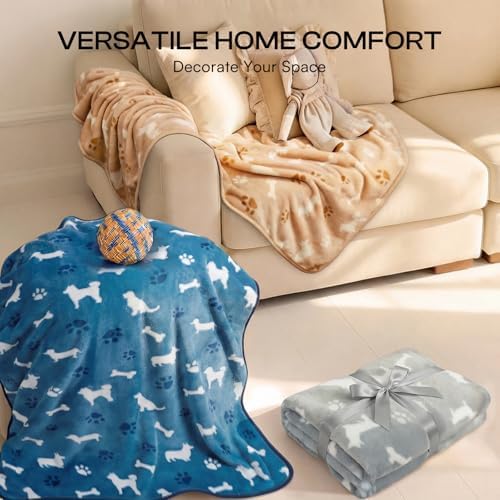 Luciphia 3 Pack Cute Dog Blankets Soft Fleece for Small Puppy Cat,23"x16" - Image 5