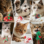 Christmas Catnip Mouse Toys for Cats,5 Pack Plush Mice Toys for Indoor Cats - Image 6
